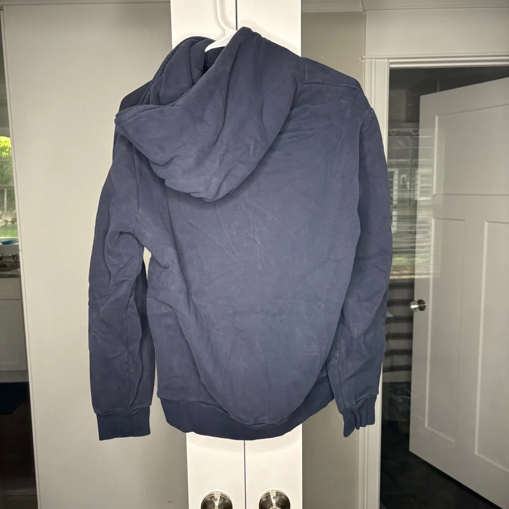 J. Crew Summit 11 oz. Soft-knit Fleece Hoodie Sweatshirt Navy Blue